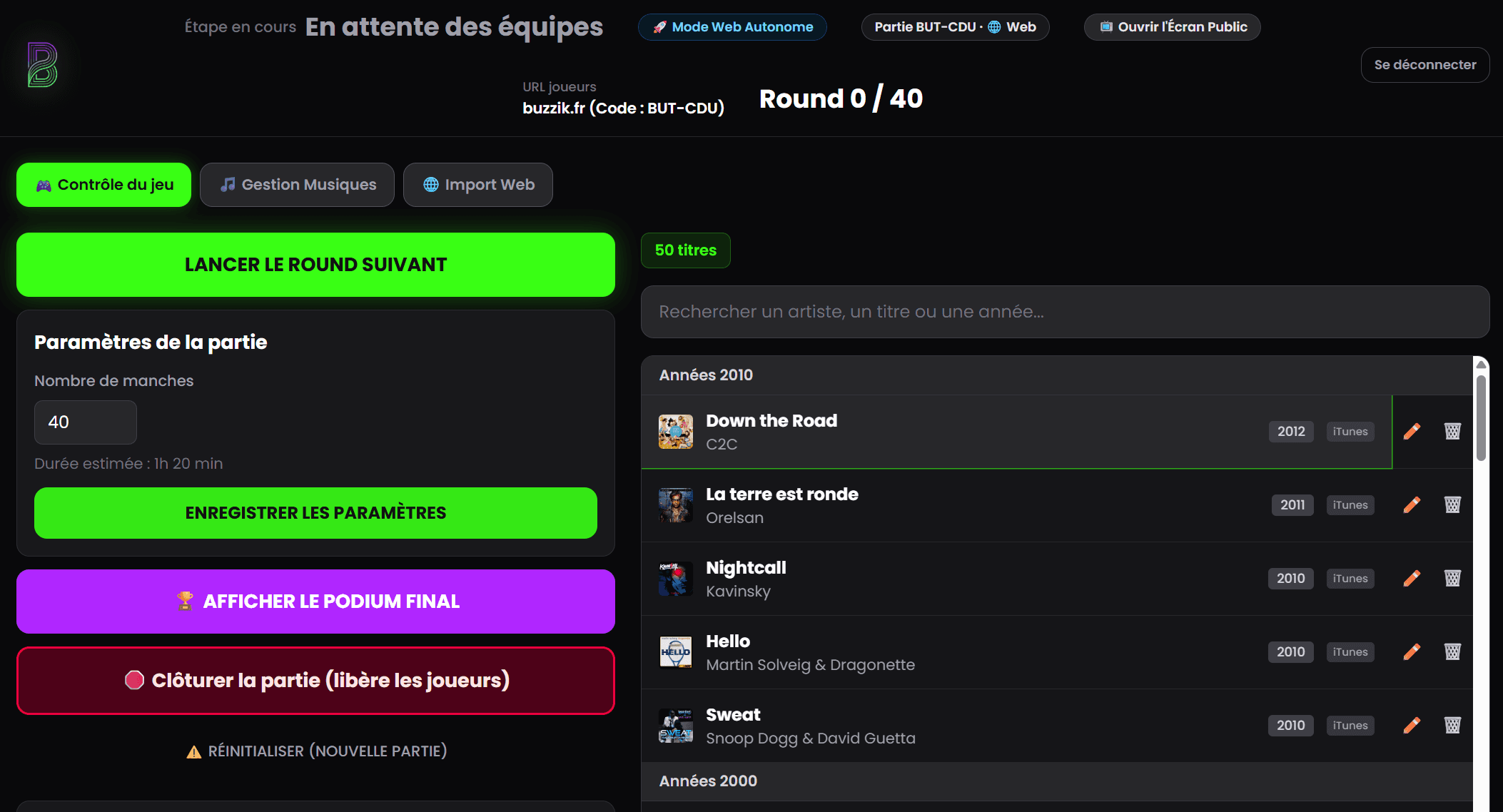 Aperçu cockpit animateur Buzzik